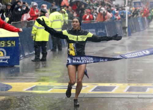 Desiree Linden, first US winner of the Boston Women’s Marathon in 33 years