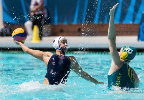 Maggie Steffens of the USA at the 2018 Water Polo World League Finals 